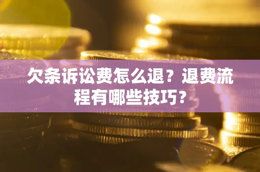 北京欠条诉讼费怎么退？退费流程有哪些技巧？